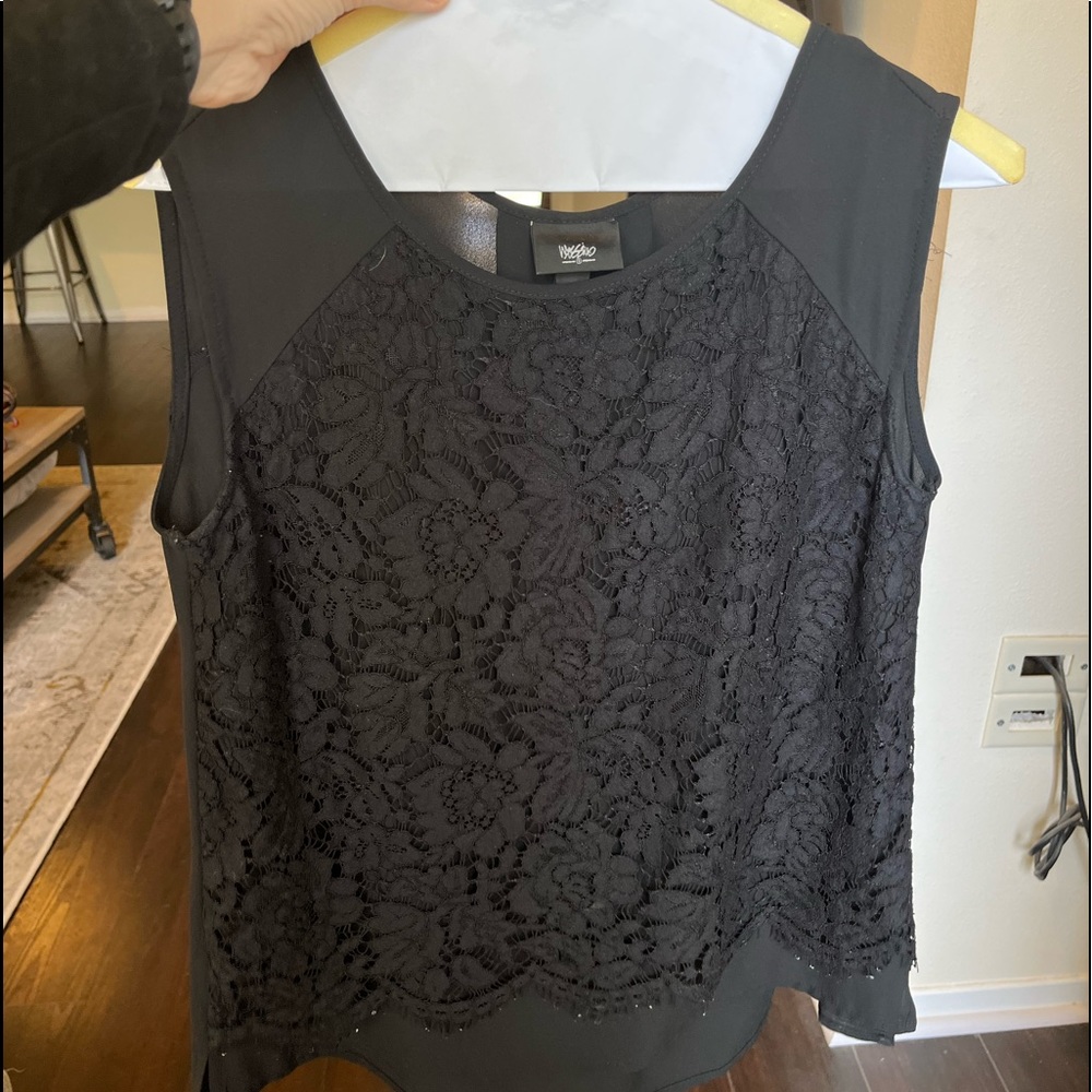 Mossimo Black Lacey Top size XS